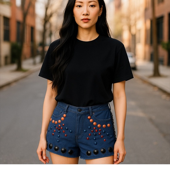 Anna Sui Pants - Anna Sui Beaded Summer Fashion Shorts